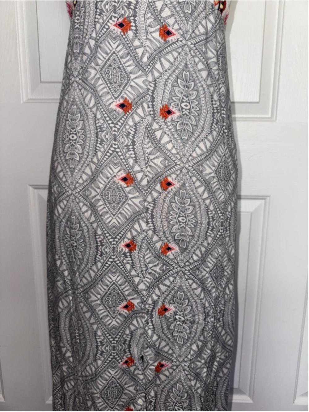 Rip Curl Boho Embroidered Maxi Dress Halter Festival Indie Summer Beachy Slit - Picture 6 of 12